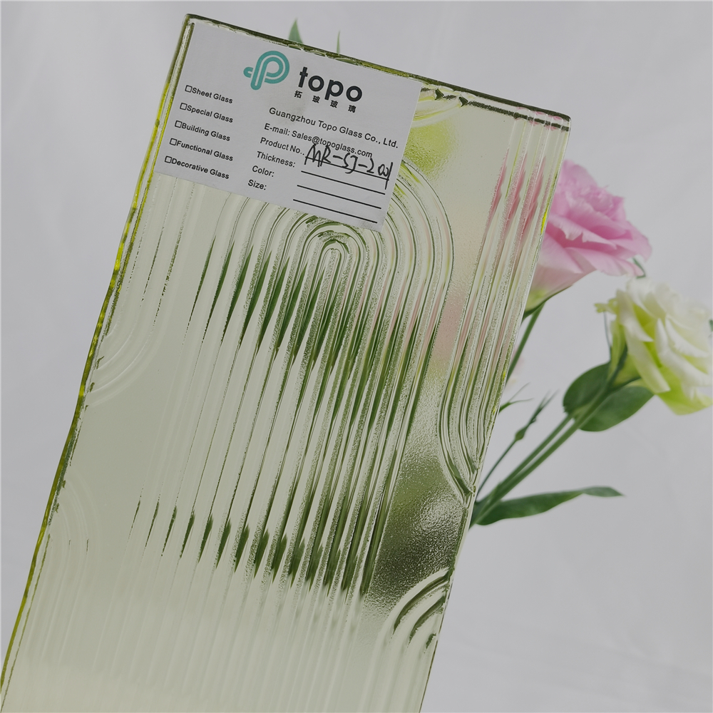 تصميم جديد 6 مم - 19 مم زجاج أصفر ذهبي منقوش على شكل فن