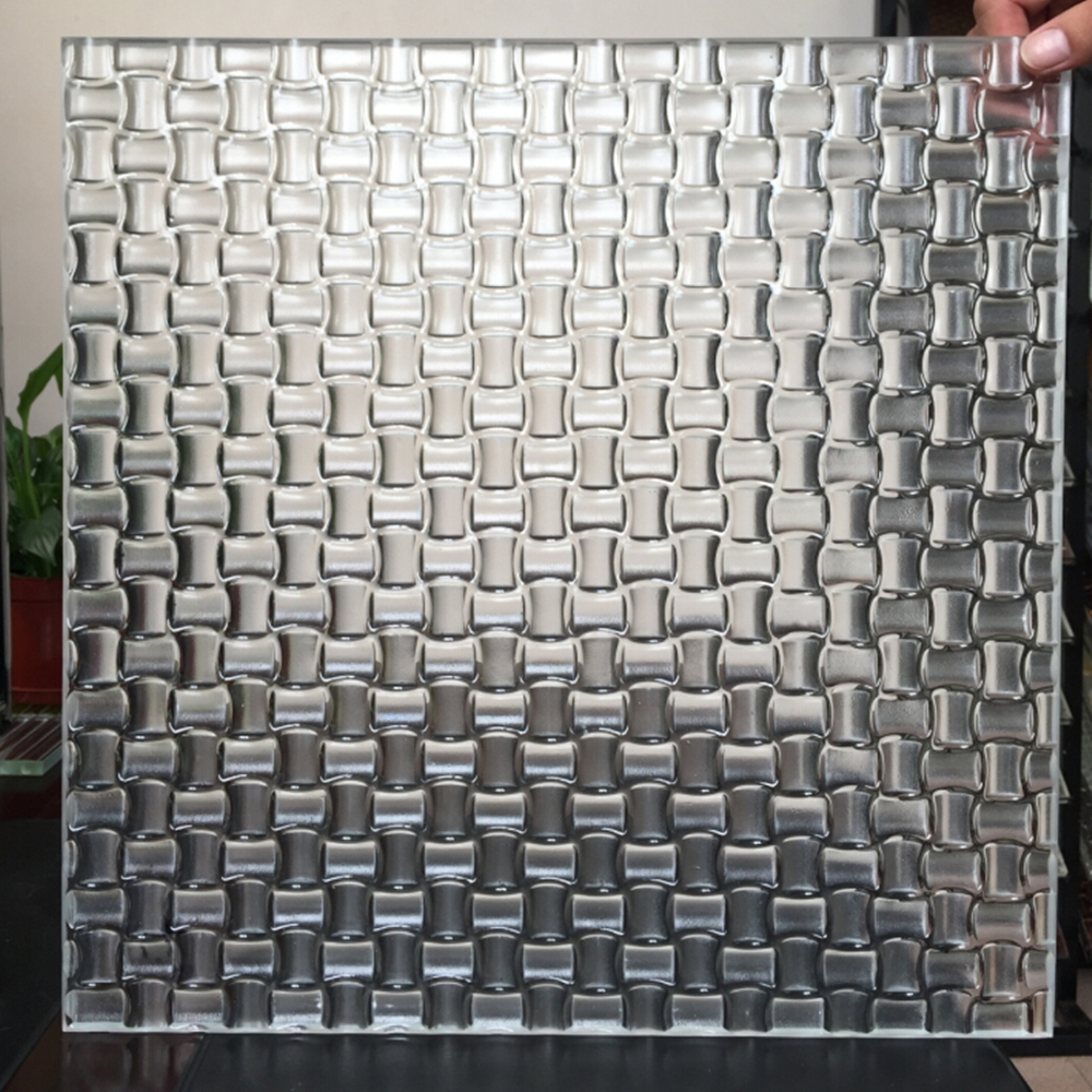 4mm-19mm أنماط الأخدود واضحة / فائقة الوضوح الزجاج المصهور على الساخن لتزيين الجدران