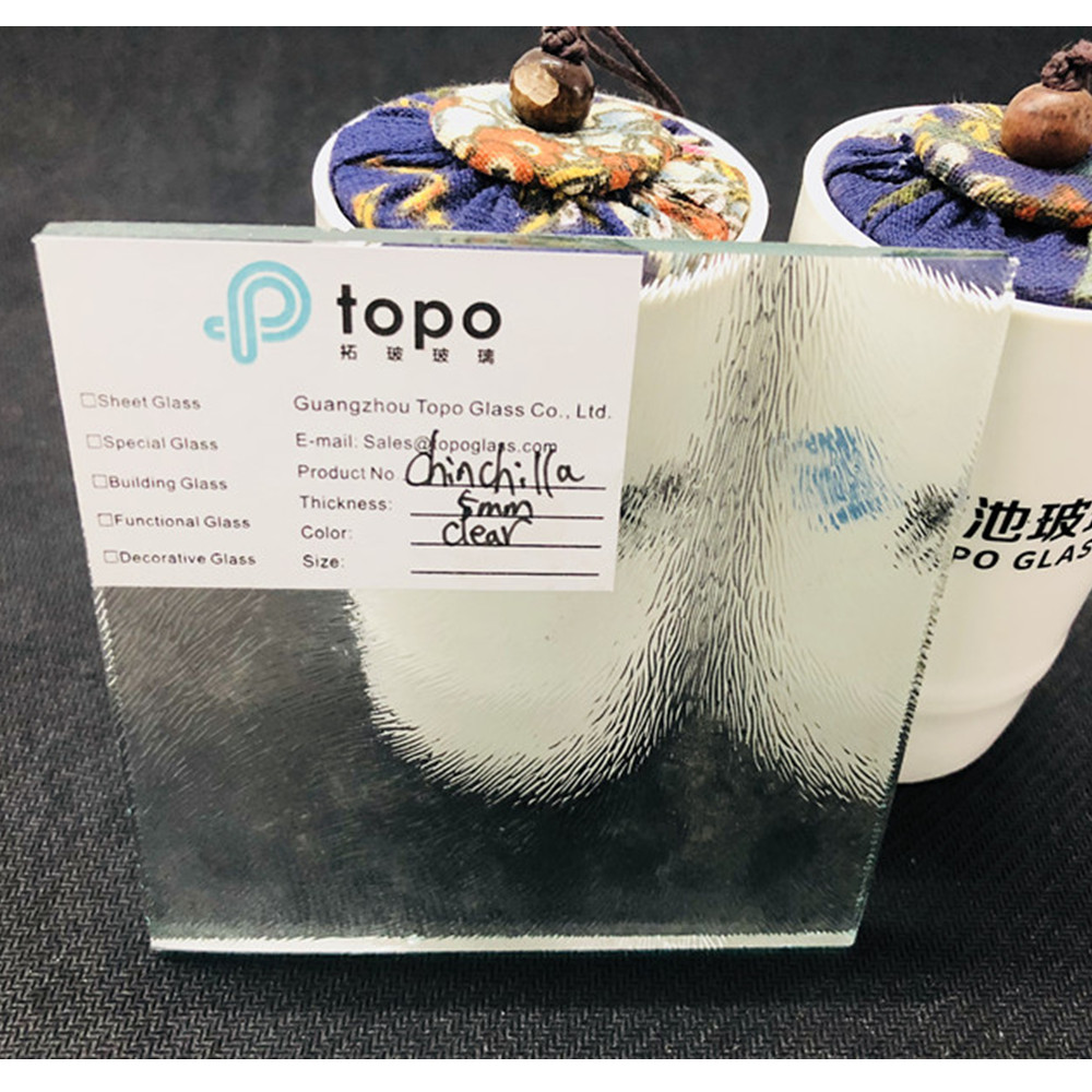 3 مم 4 مم 5 مم الزجاج الشفاف منقوشة شينشيلا