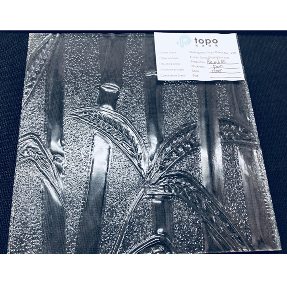 زجاج منقوش من الخيزران الشفاف مقاس 3 مم 4 مم 5 مم