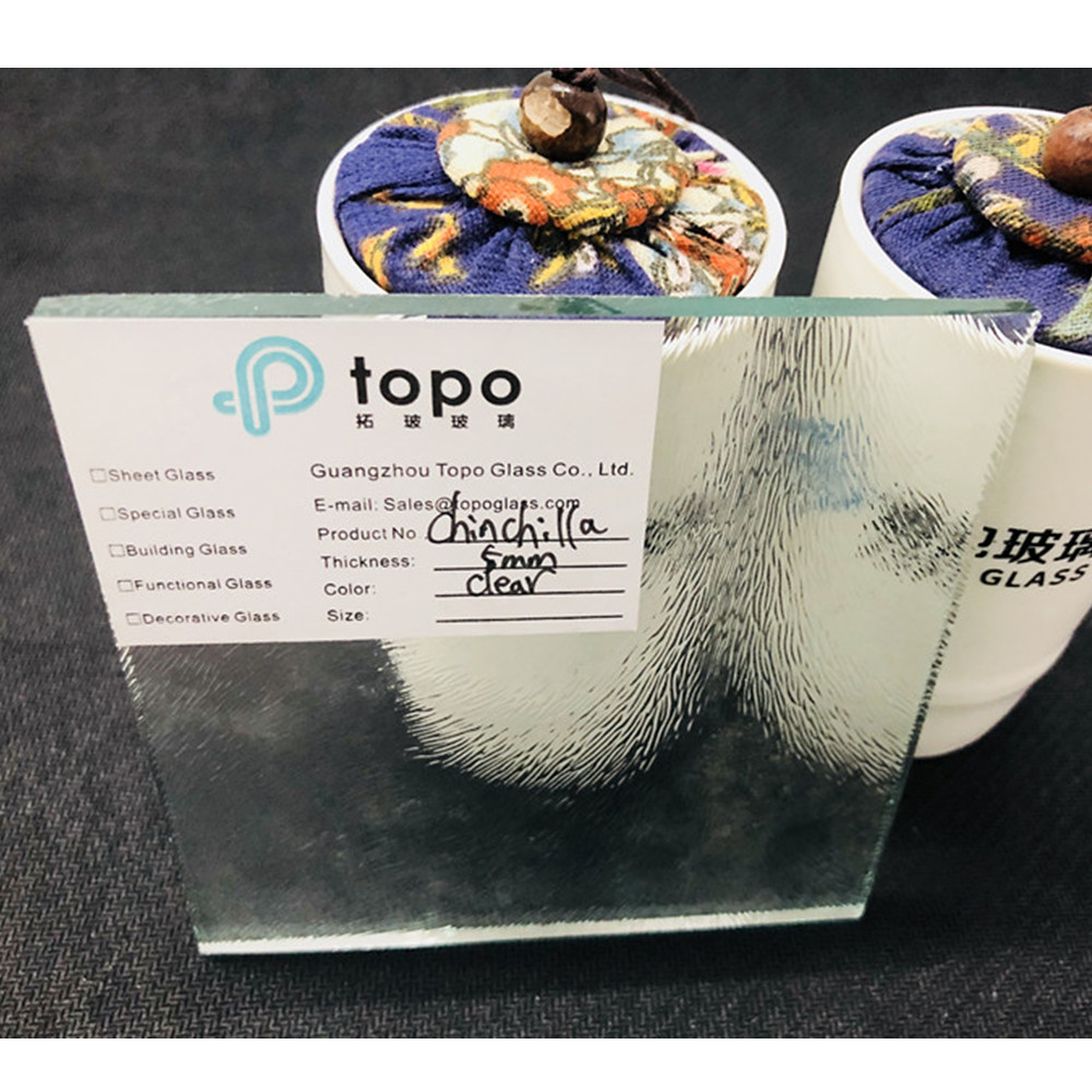 3 مم 4 مم 5 مم الزجاج الشفاف منقوشة شينشيلا