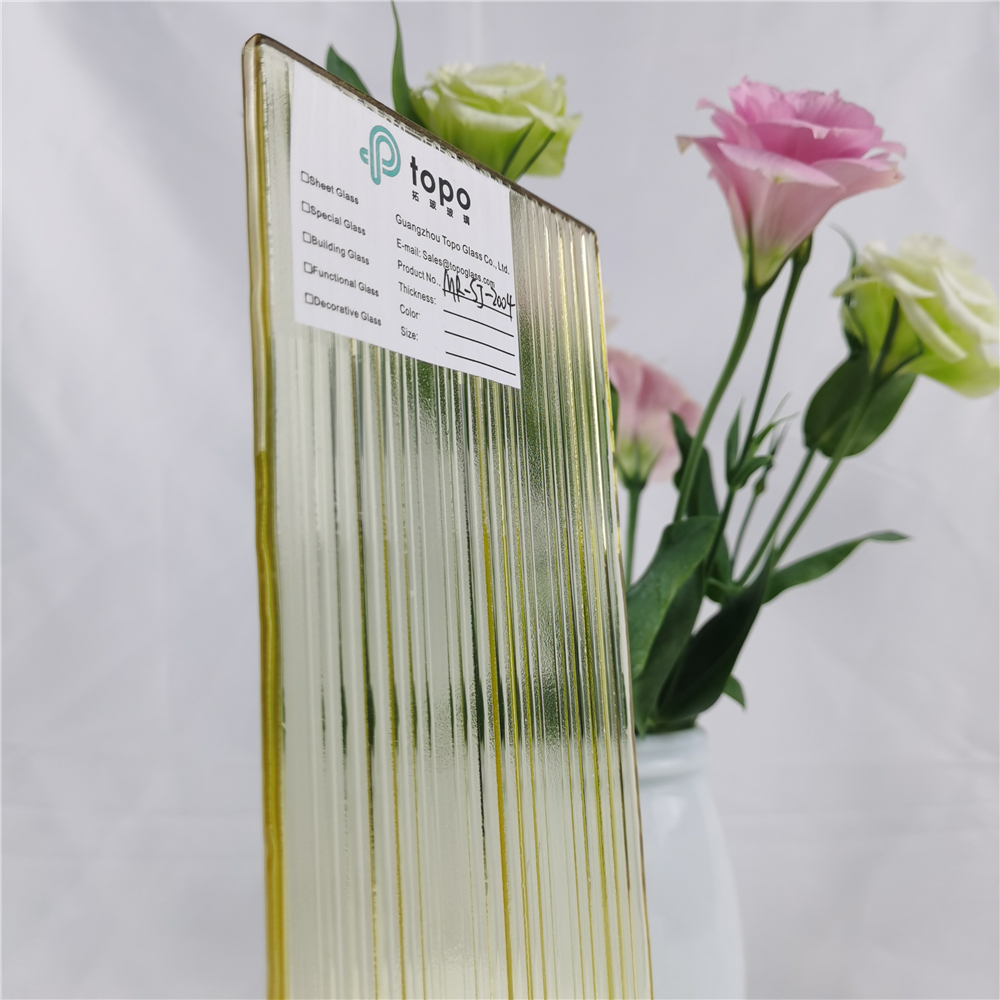 زجاج زخرفي للخصوصية للحمام باللون الأصفر الذهبي مقاس 5 مم - 15 مم